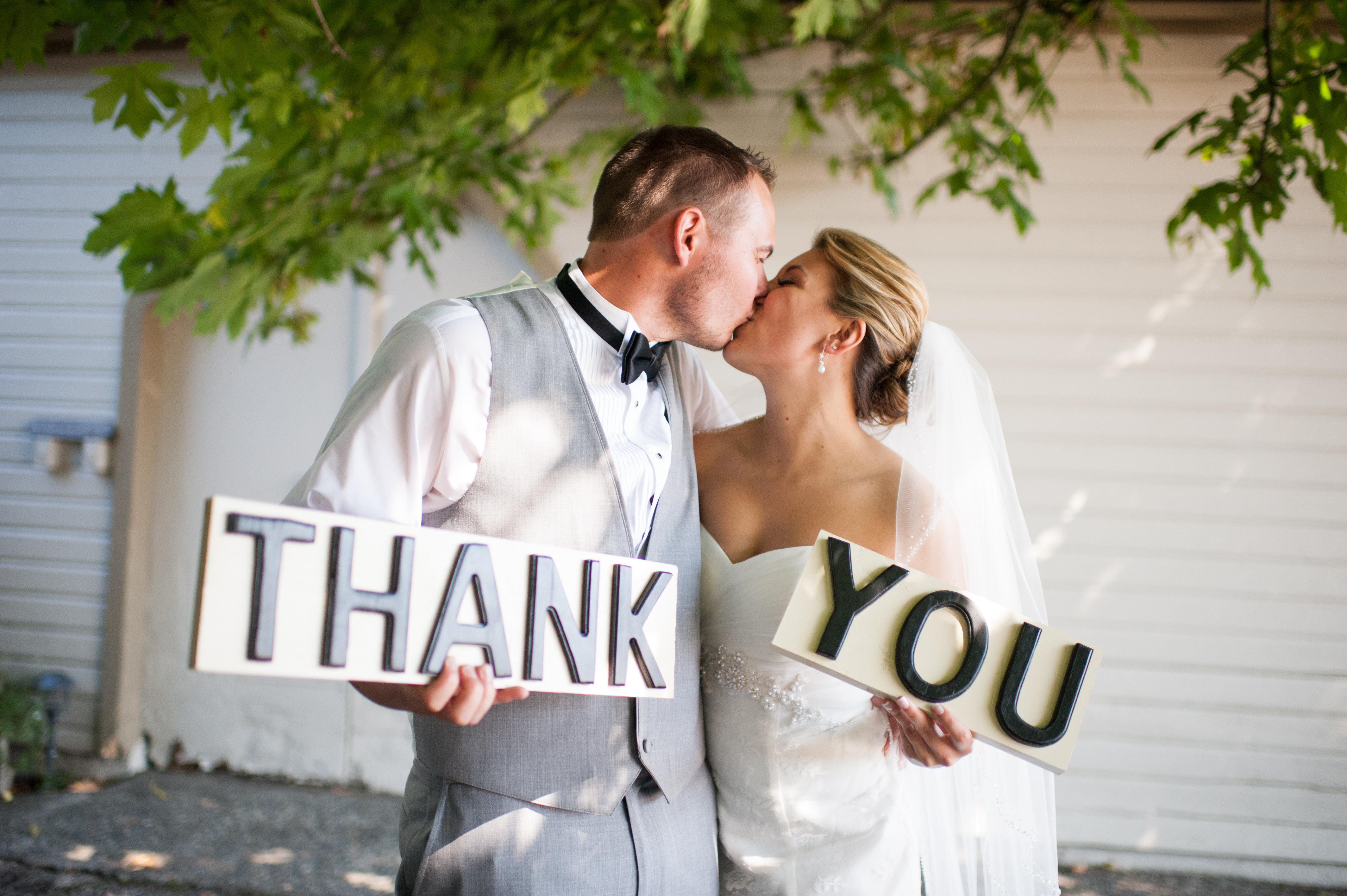 seattle wedding thank you sign bride groom