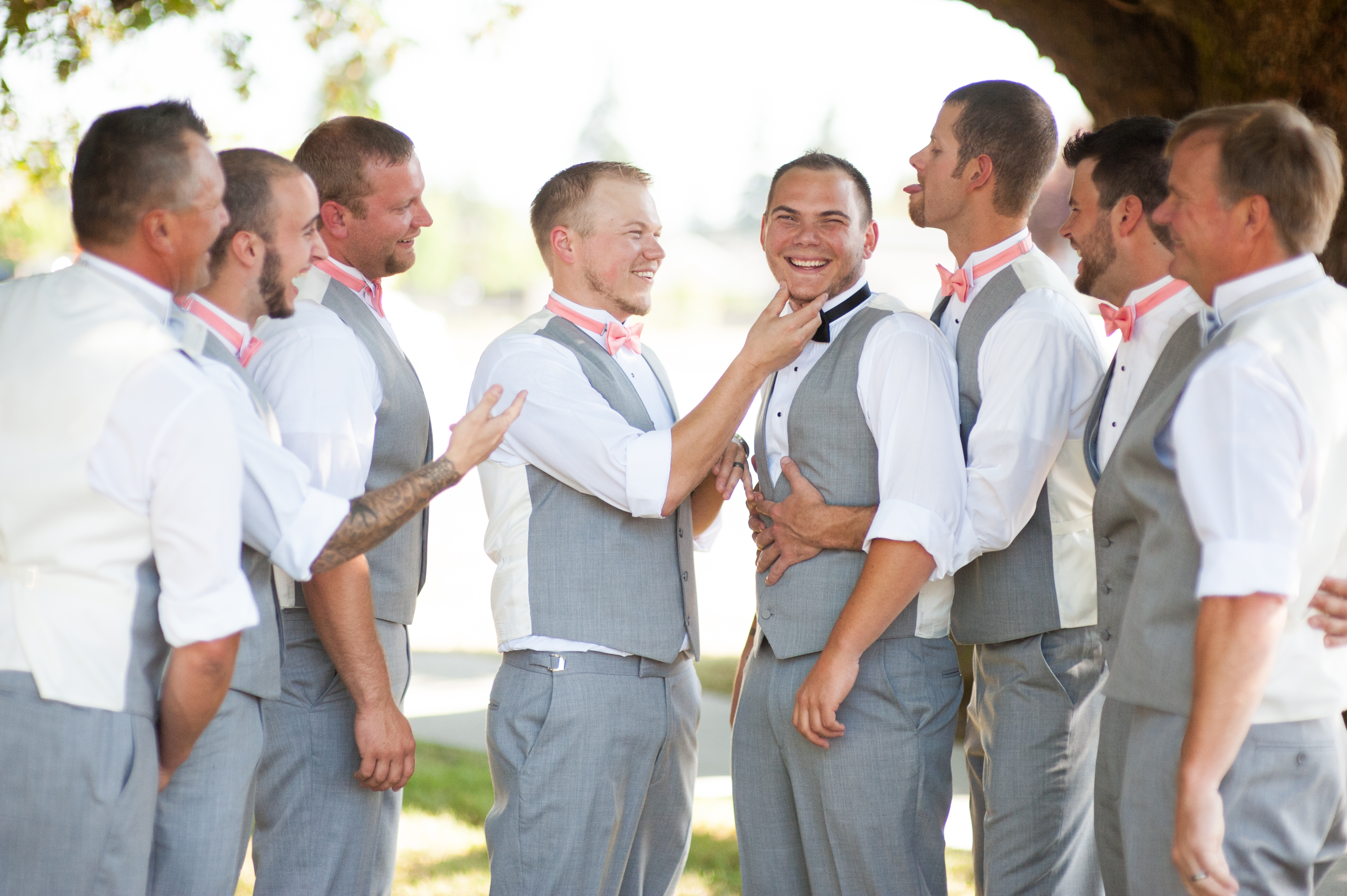 groomsmen grey suits