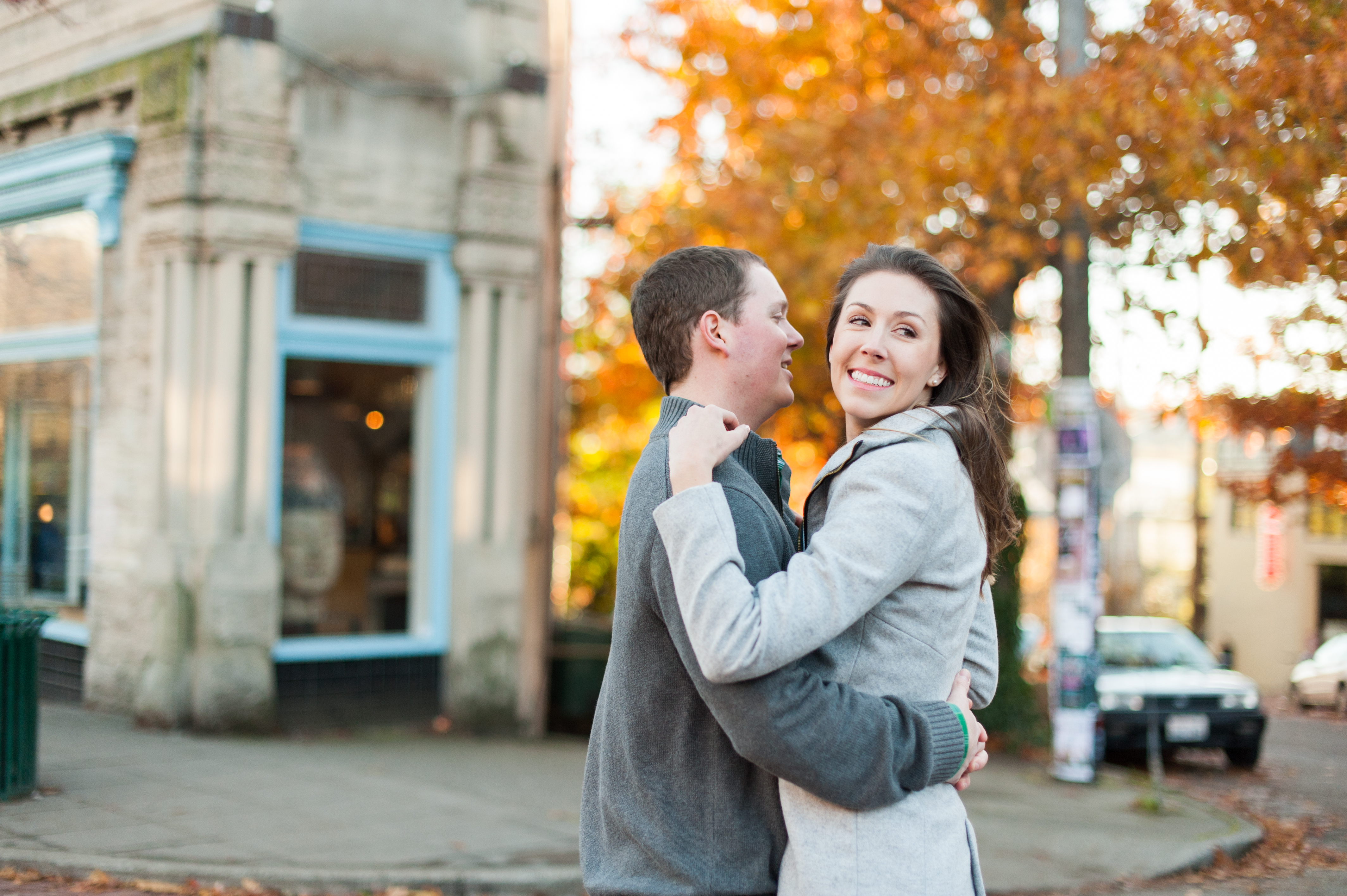 seattle fall folliage engagement