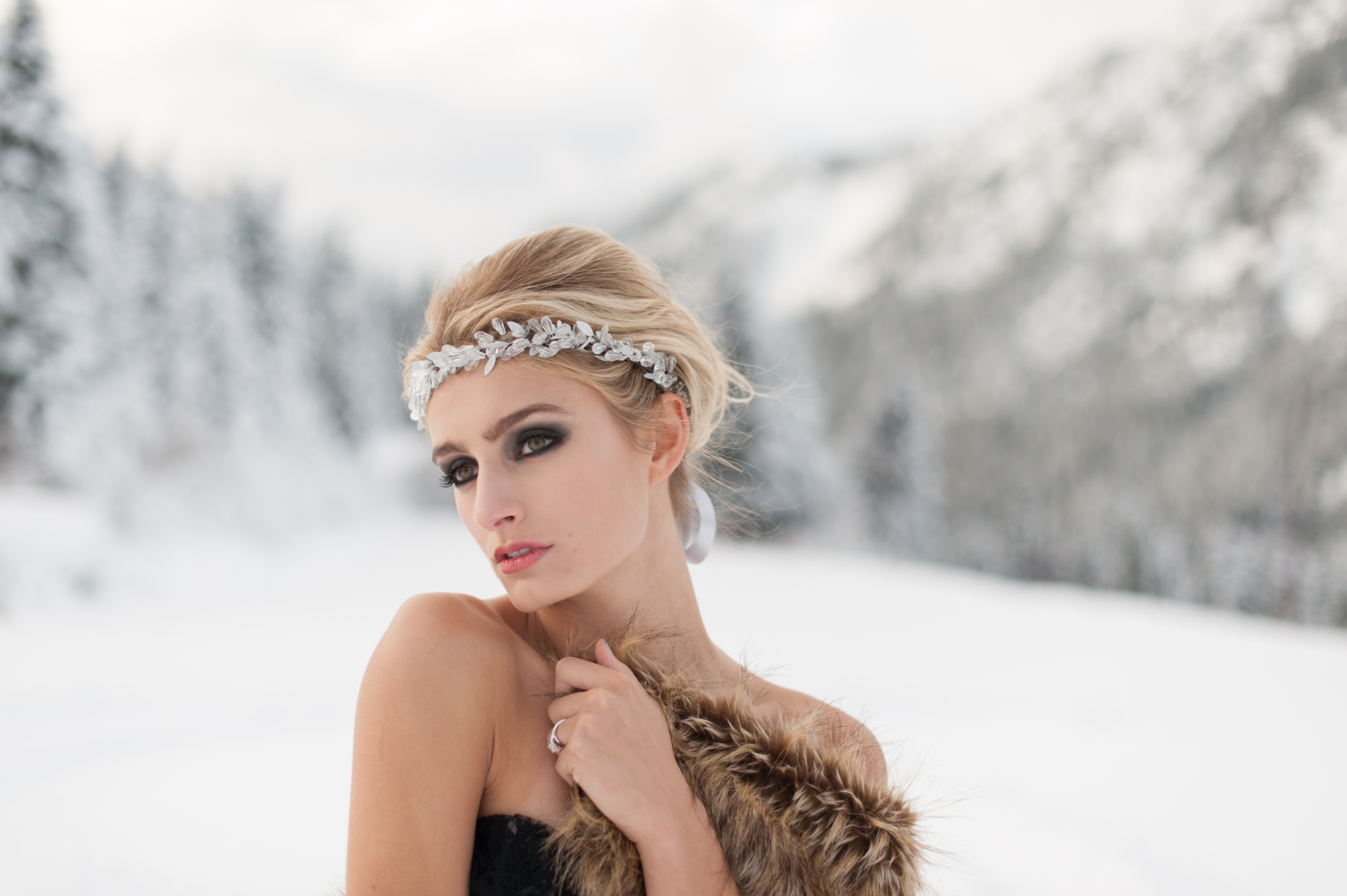 winter wedding makeup and hair