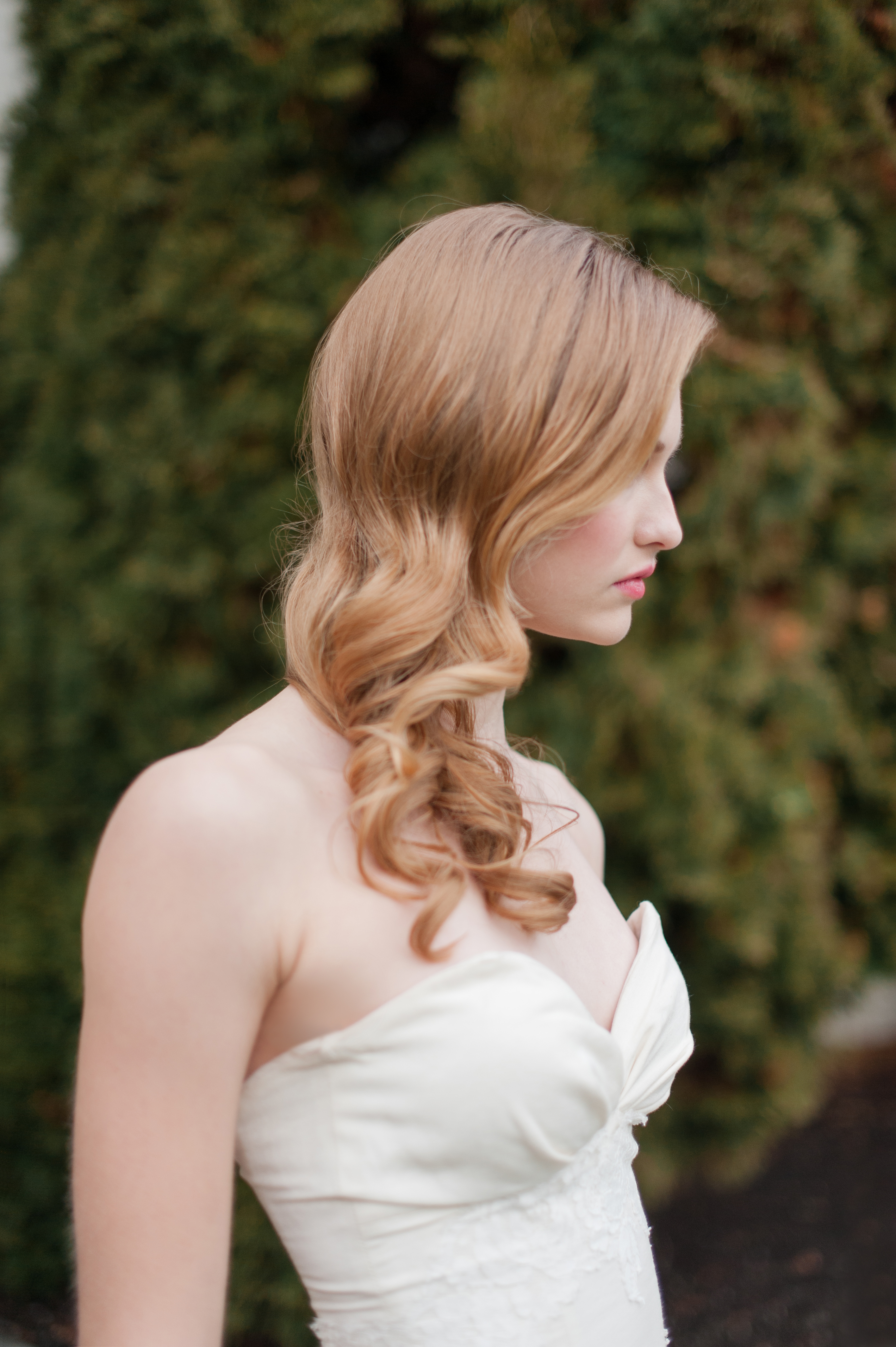 romantic bridal hair style down long