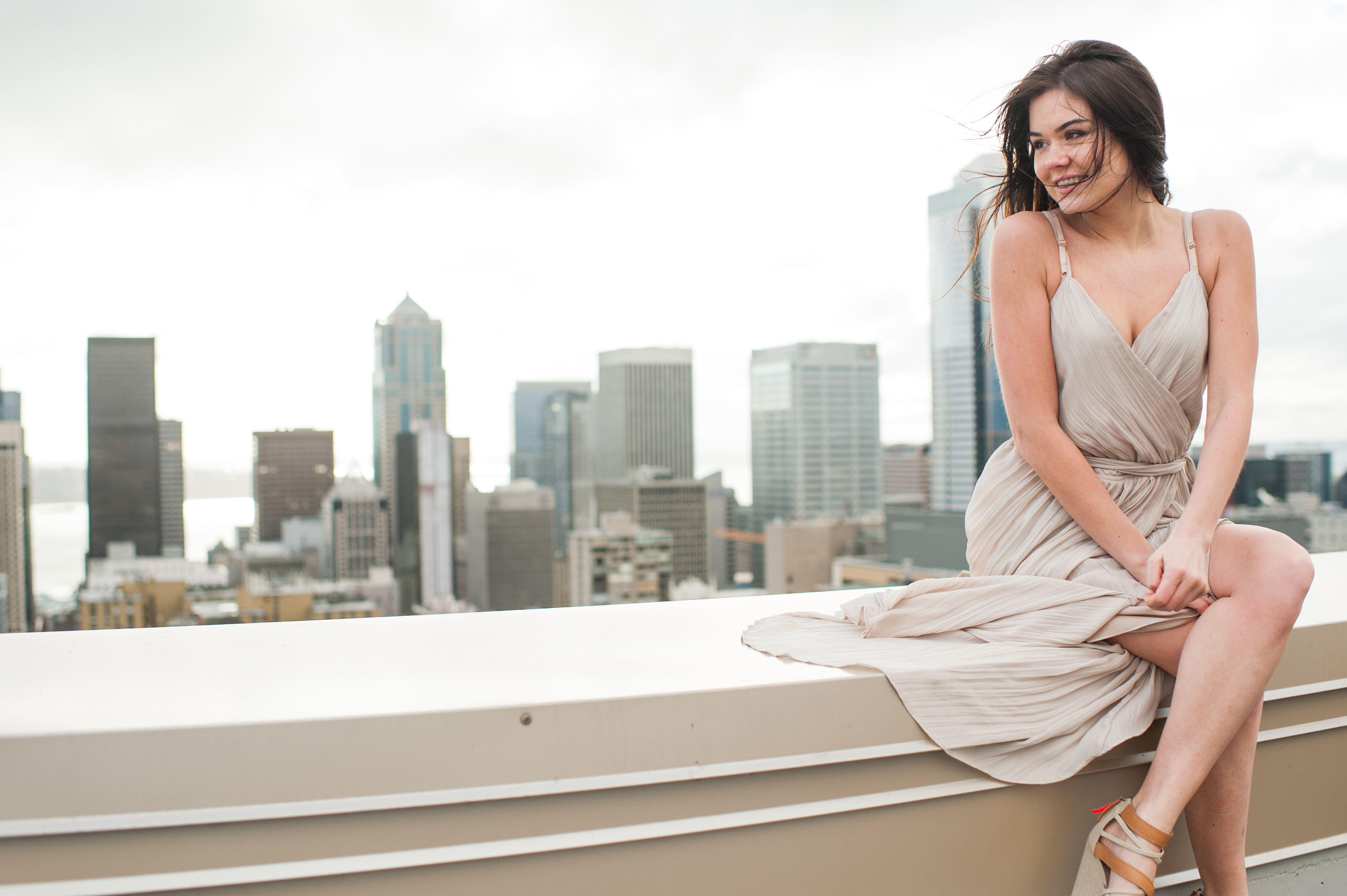 downtown seattle rooftop fashion photography