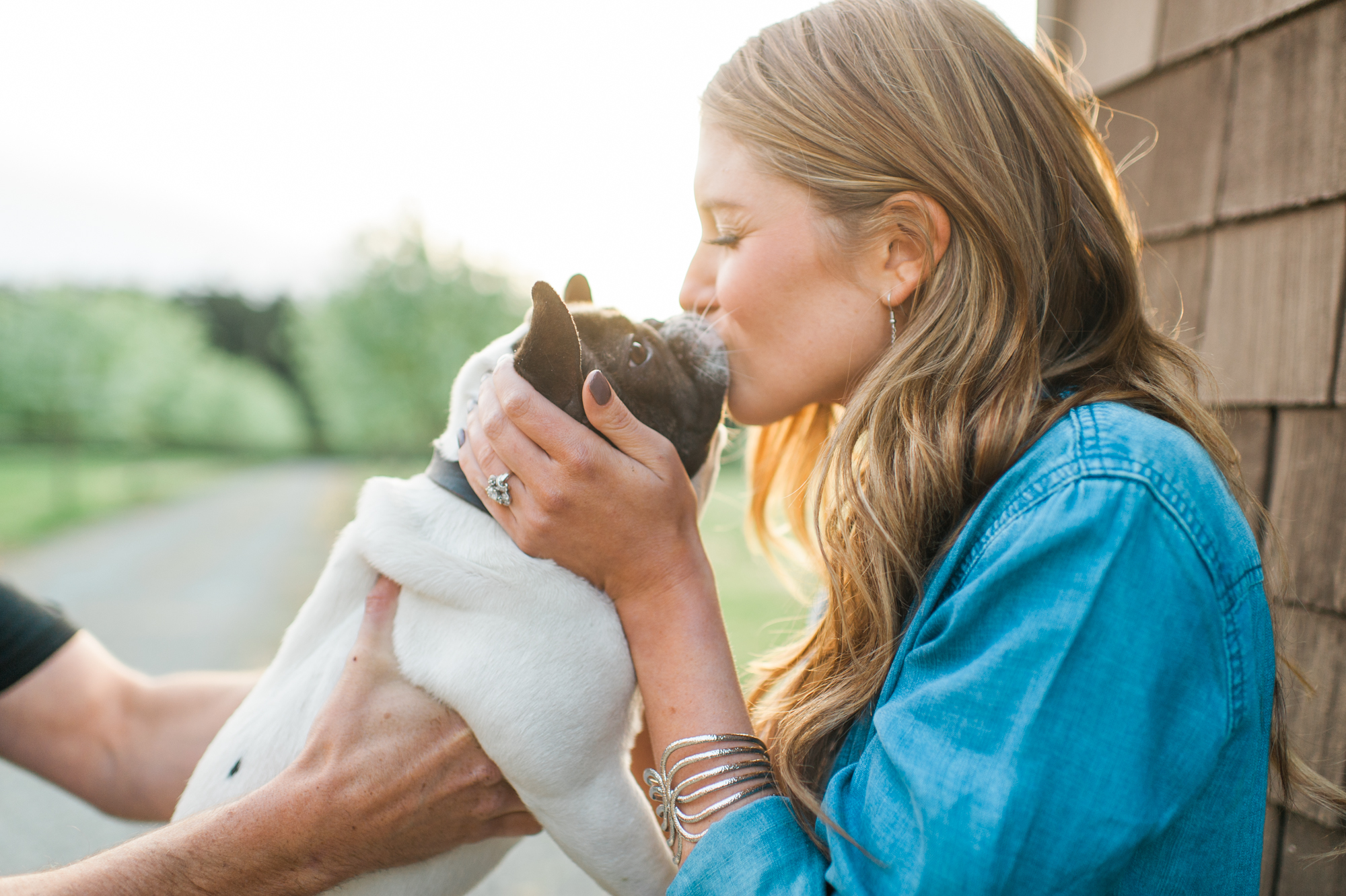 whidbey island engagement pictures  french bulldog