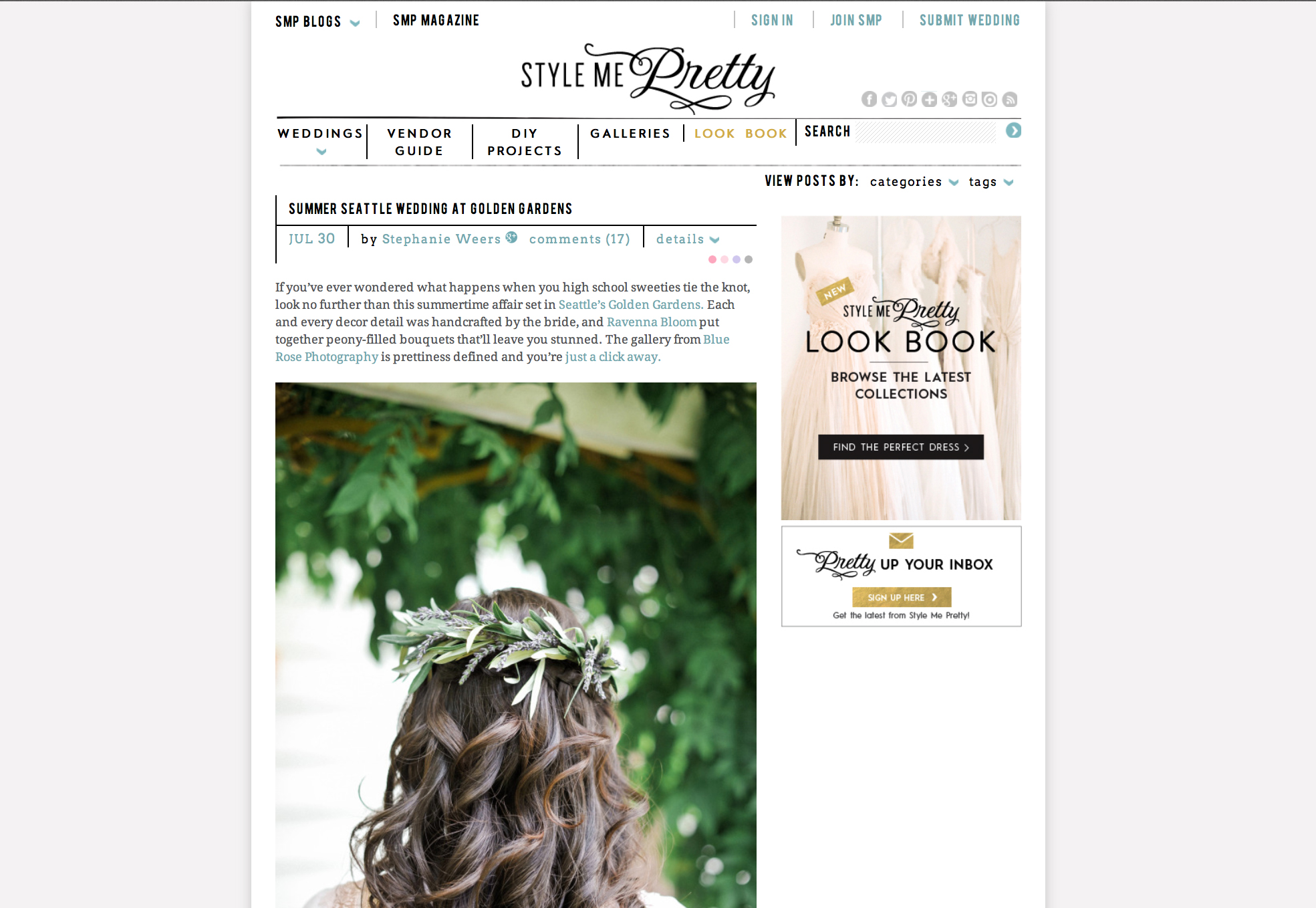 golden gardens wedding published on style me pretty