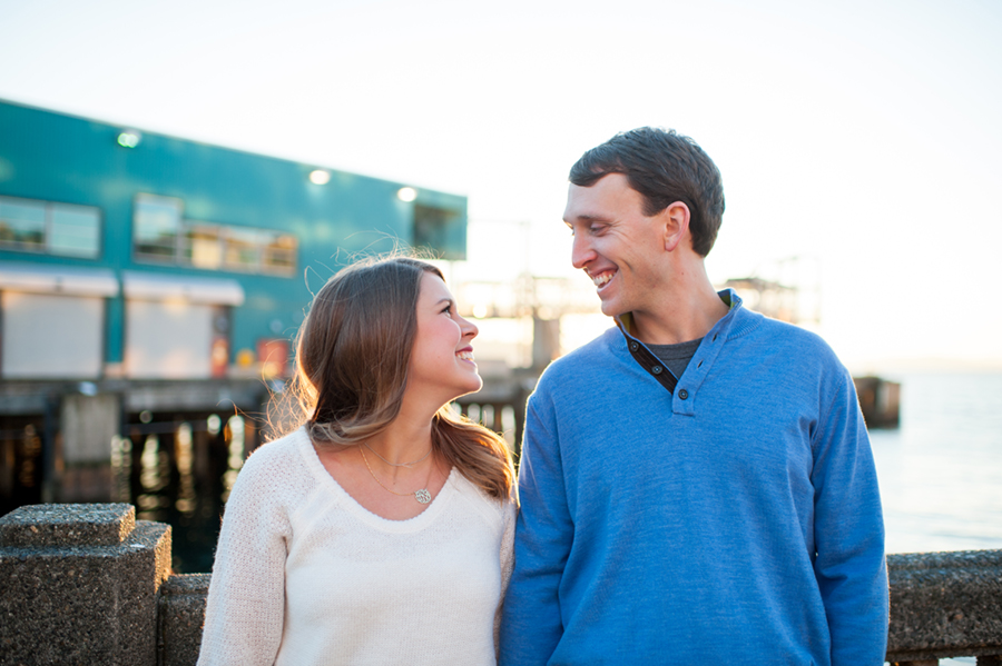 Seattle waterfront engagement session