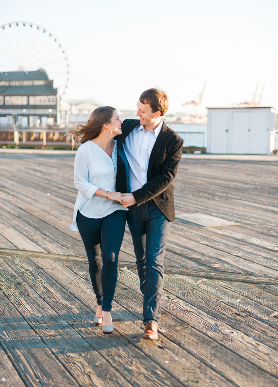 Seattle waterfront engagement session