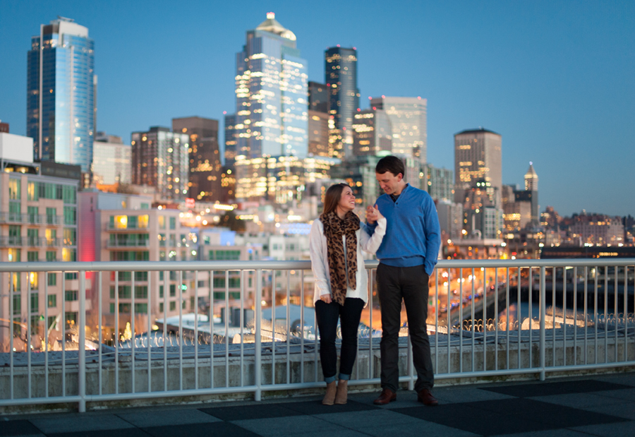 Seattle waterfront engagement session