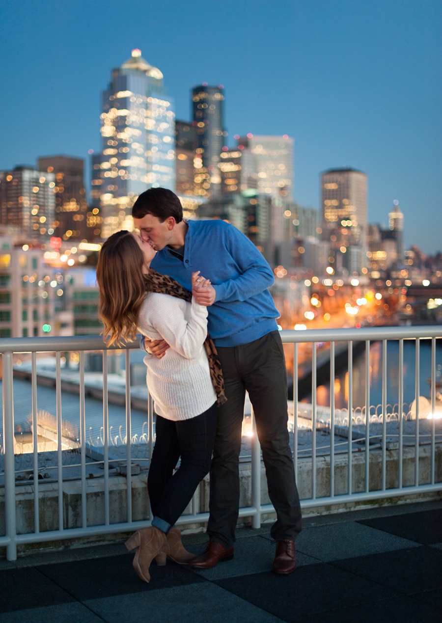 Seattle waterfront engagement session