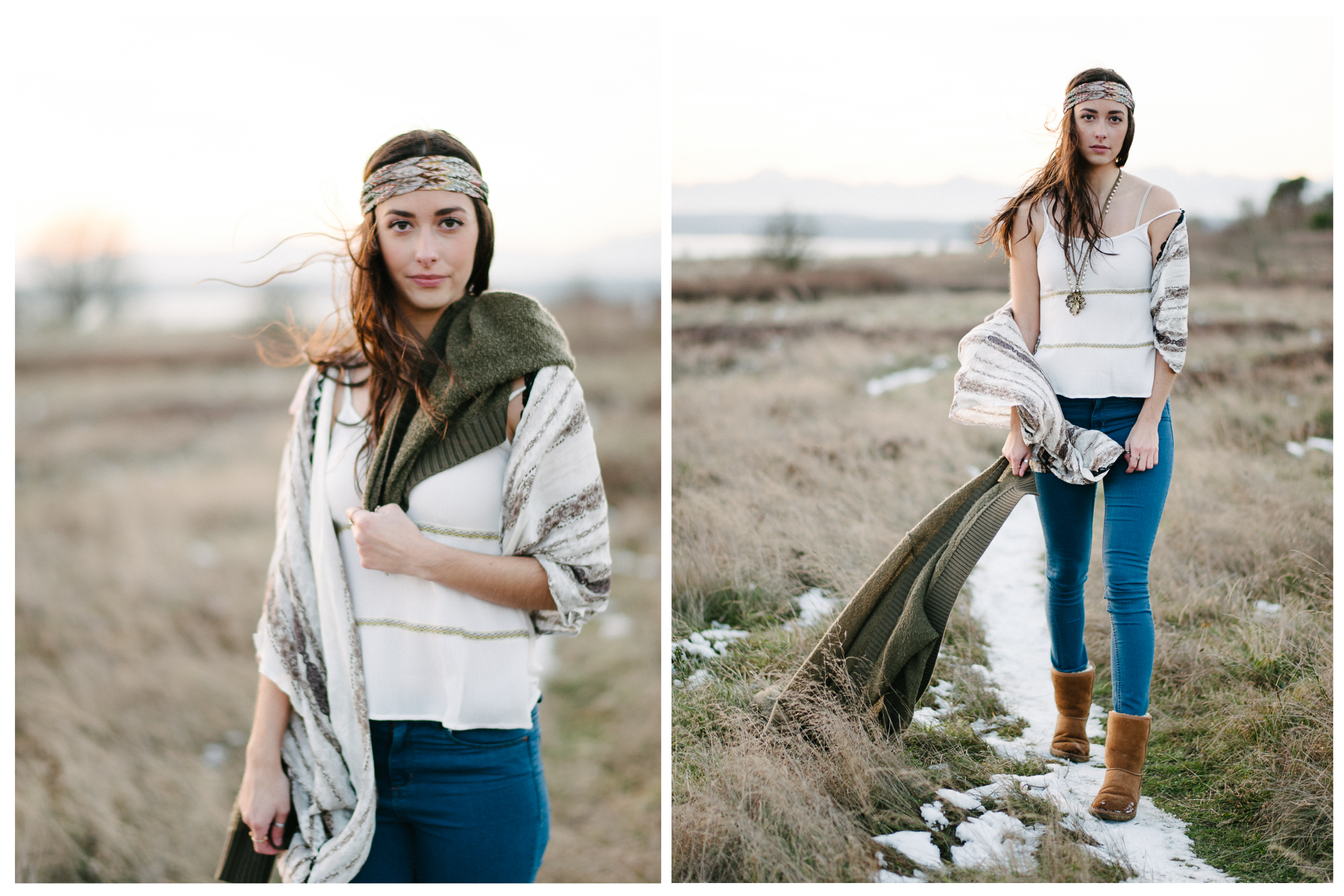 bohemian fashion editorial seattle discovery park photography