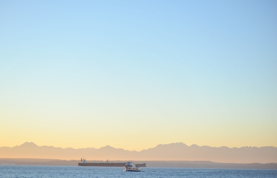 puget sound at sunset