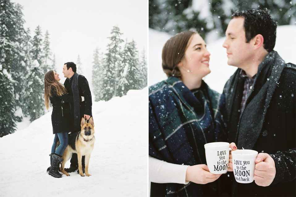 snoqualmie pass snow engagement photos