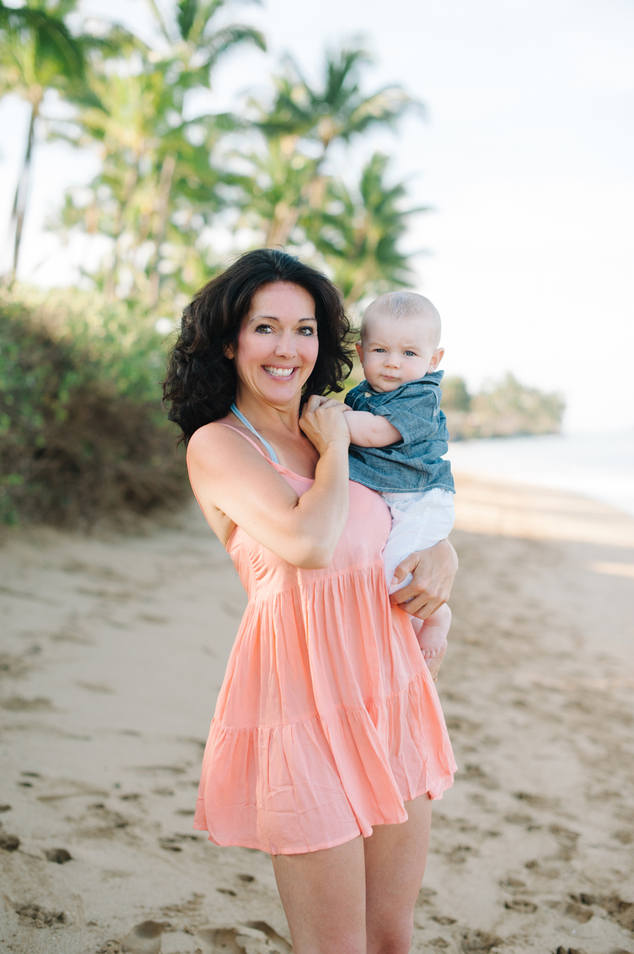 maui family photography 6 months swimming baby