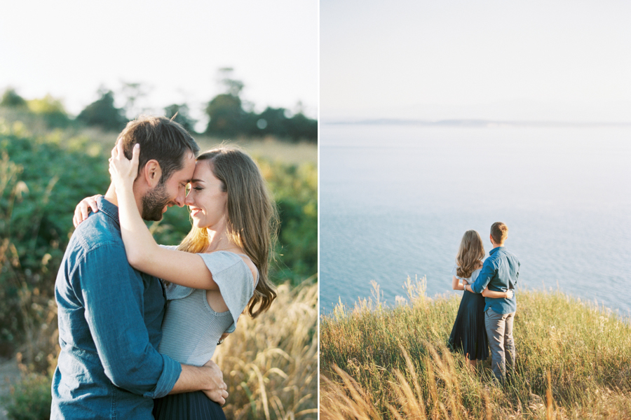 ebey's landing whidbey island engagement photos film portra 160