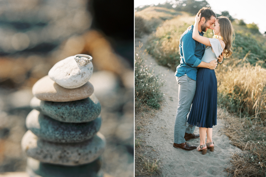 ebey's landing whidbey island engagement photos film portra 160