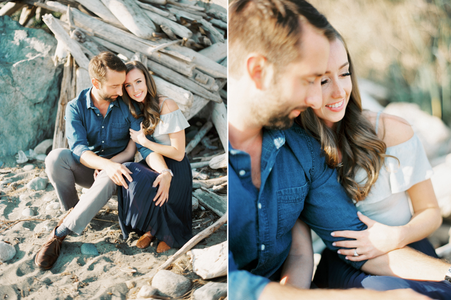 ebey's landing whidbey island engagement photos film portra 160