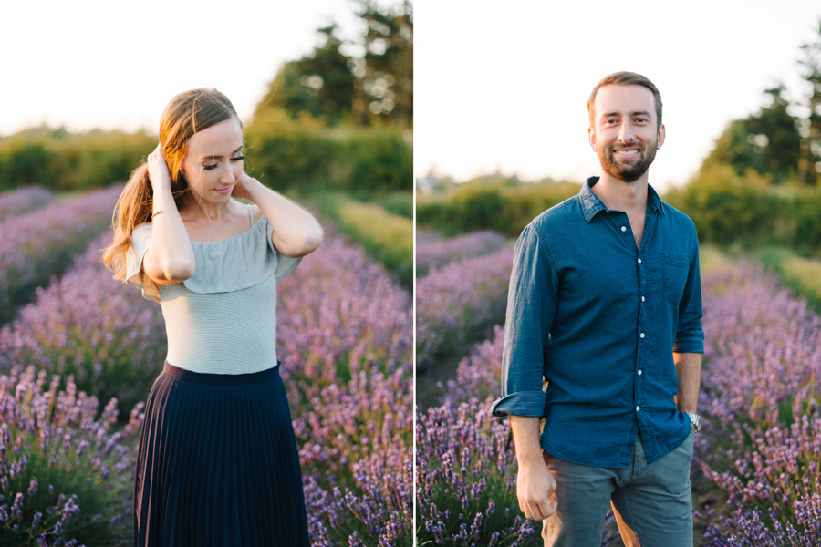 lavender wind farm Coupeville wa engagement photos