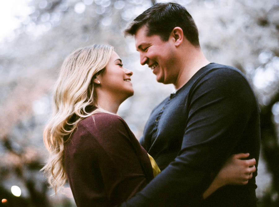 seattle spring engagement photos on film