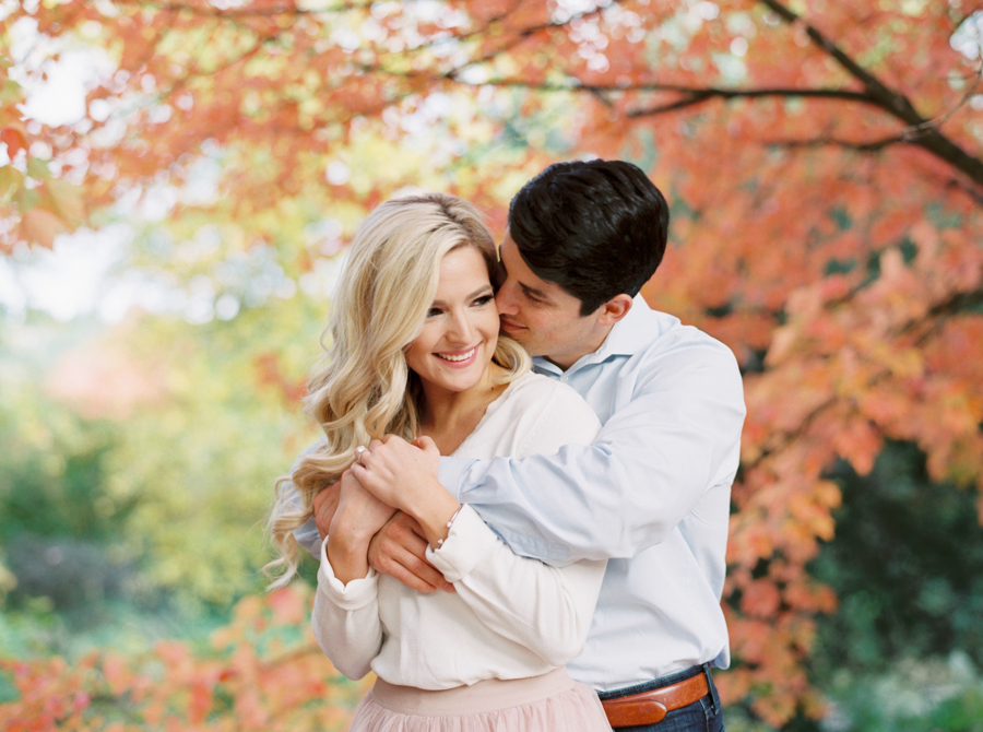 fall foliage seattle engagement photos on film