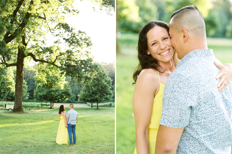 Seattle Woodinville Vineyard Engagement Photos on Film