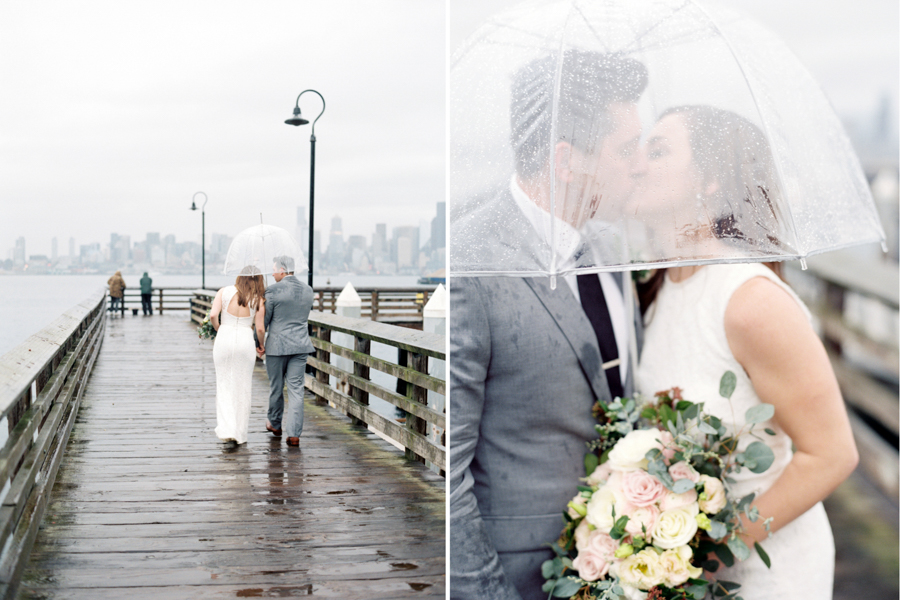 rainy seattle elopement on film