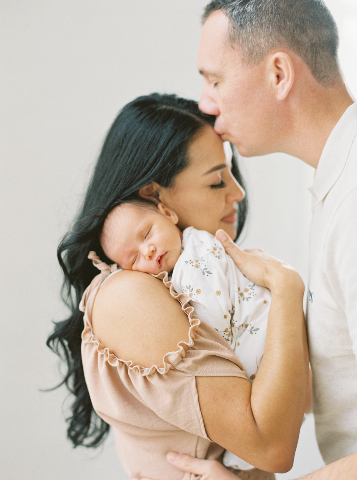 mom and newborn on film