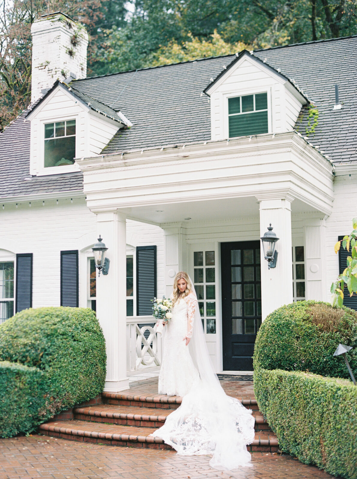 Bridal portrait on film at fox hollow farm