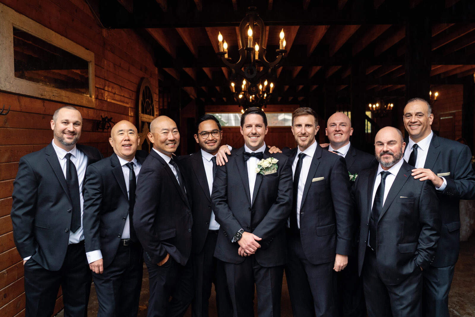 group of groomsmen at fox hollow farm