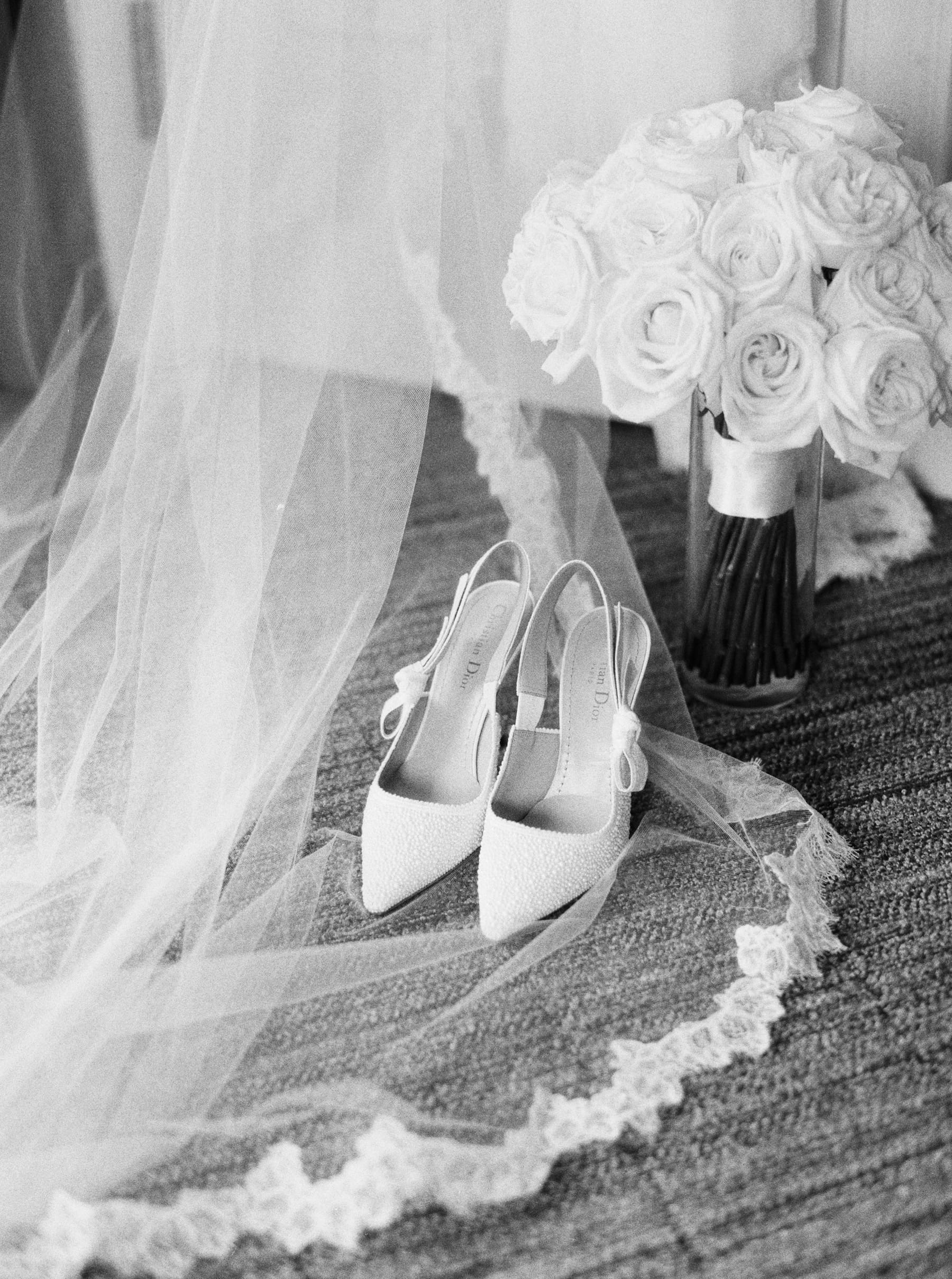 christian dior bridal shoes at woodmark hotel wedding 