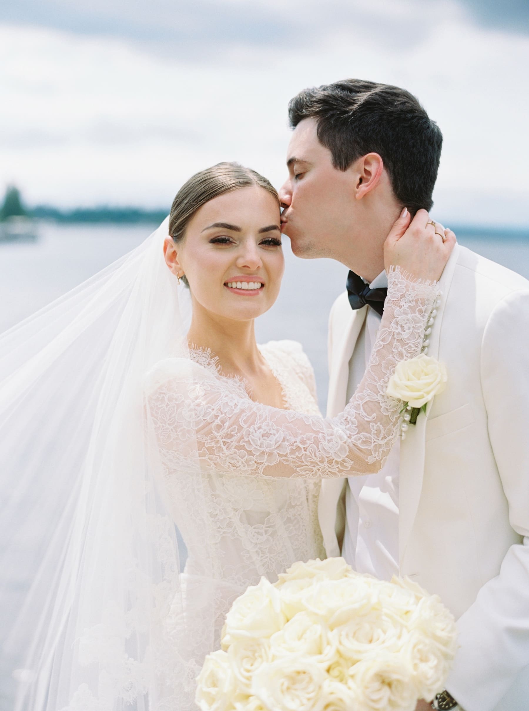 Bride and groom at Woodmark Hotel wedding photography session