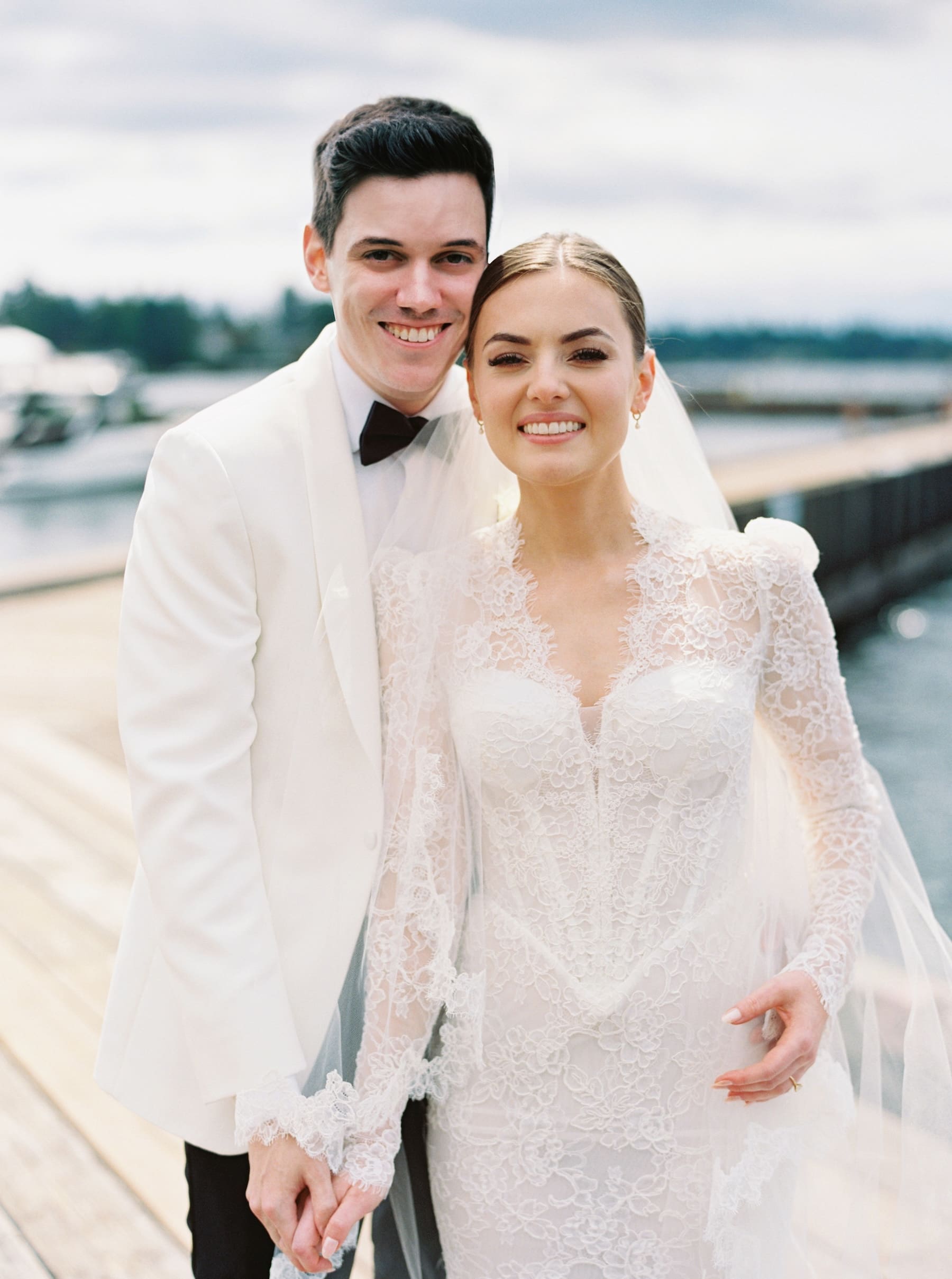 Bride and groom at Woodmark Hotel wedding photography session