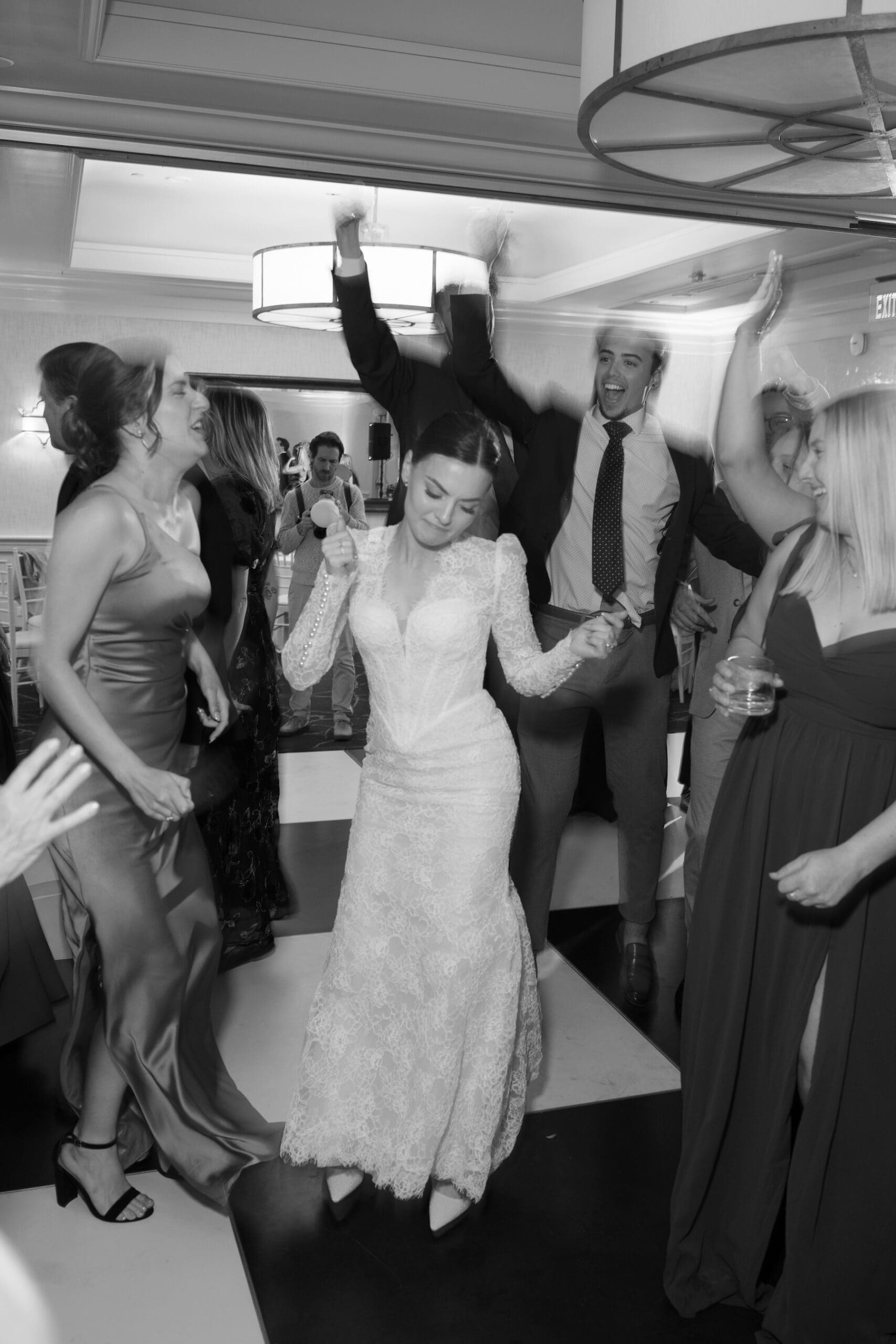 indoor dancing at woodmark hotel wedding 
