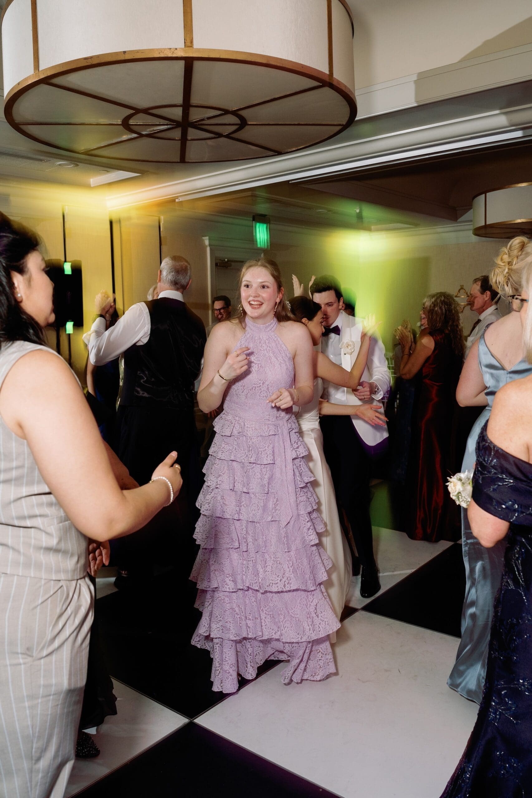 indoor dancing at woodmark hotel wedding 